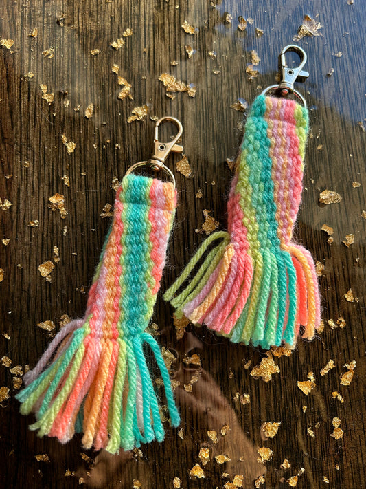 Finger-woven Sash Keychains