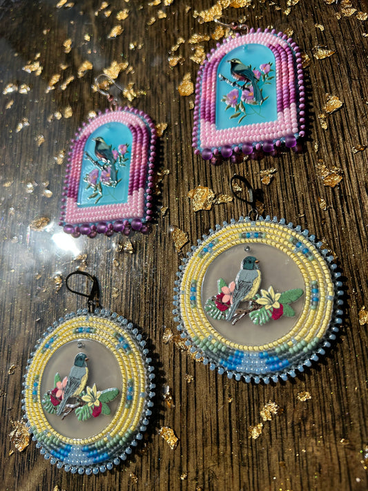 Bird Portrait Earrings -