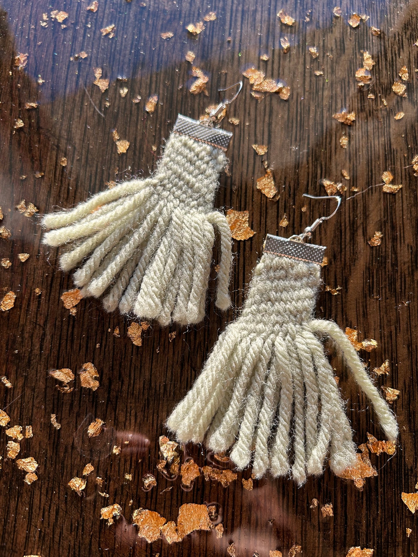 Finger-woven Sash Earrings