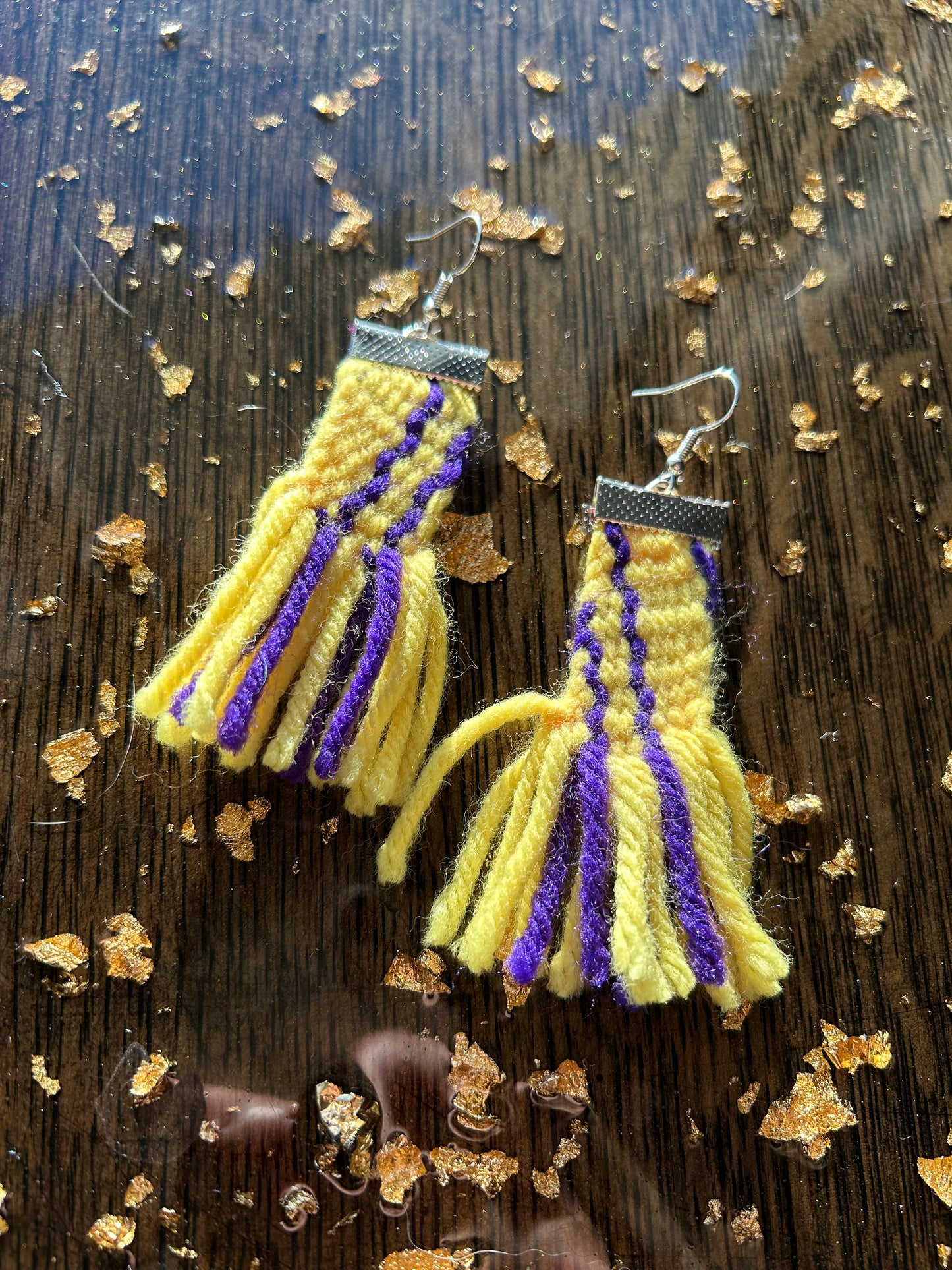 Finger-woven Sash Earrings
